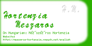 hortenzia meszaros business card